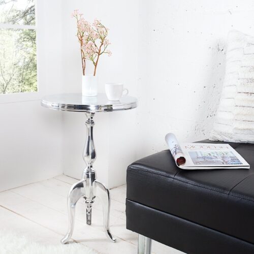 JARDIN barokk ezüst asztalka 55 cm (kerek)