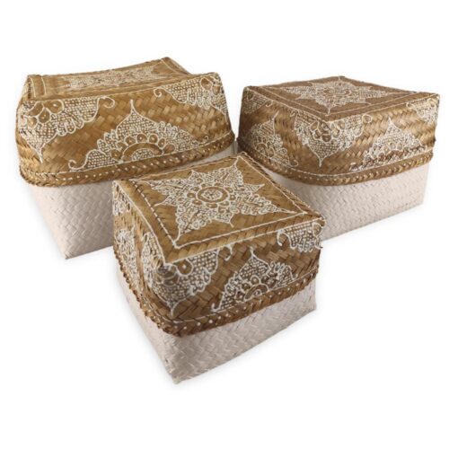 JATILUWIH fehér szőtt kosár L