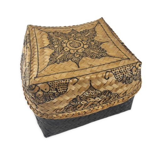 JATILUWIH fekete szőtt kosár S JATILUWIH fekete szőtt kosár S