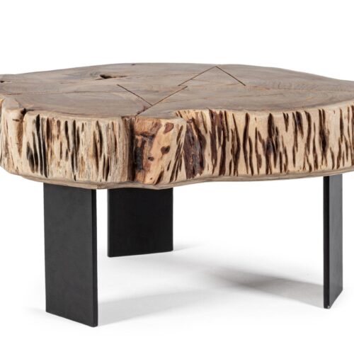 KEVAL barna akácfa dohányzóasztal 70cm