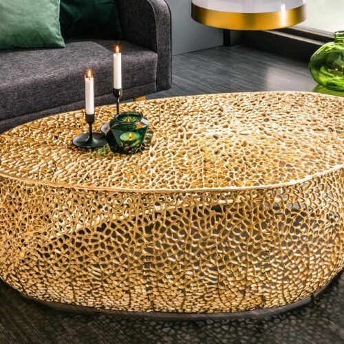 LEAF arany dohányzóasztal 120cm