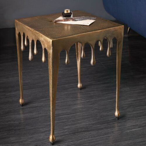 LIQUID LINE S arany alumínium lerakóasztal