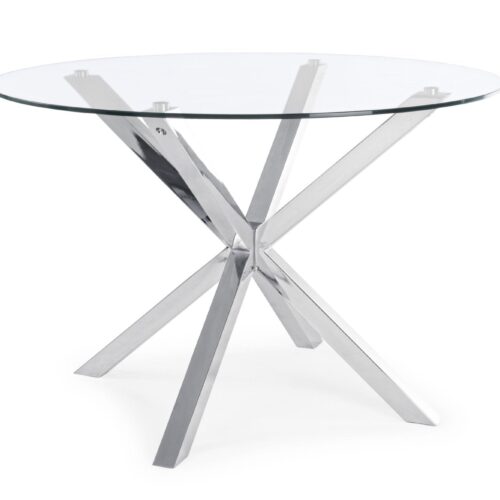 MAY kerek étkezőasztal ezüst lábakkal 114cm átmérő