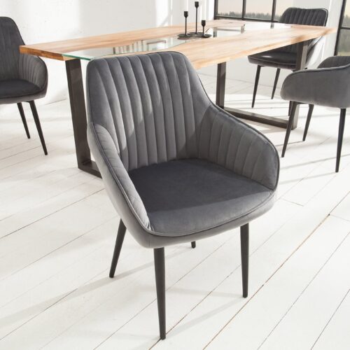 TURIN ezüstszürke karfás szék