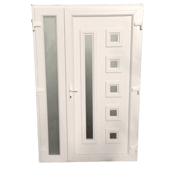 Mendy Műanyag bejárati ajtó / 138x208 / FEHÉR / NYITHATÓ OLDALLAL -