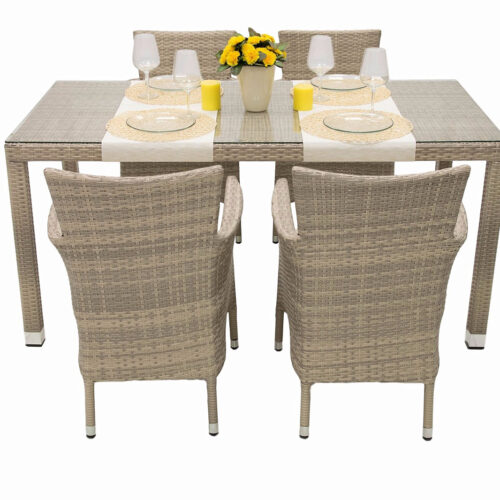 Kerti rattan meghatározott MODENA II. 1 + 4 (szürke-bézs)