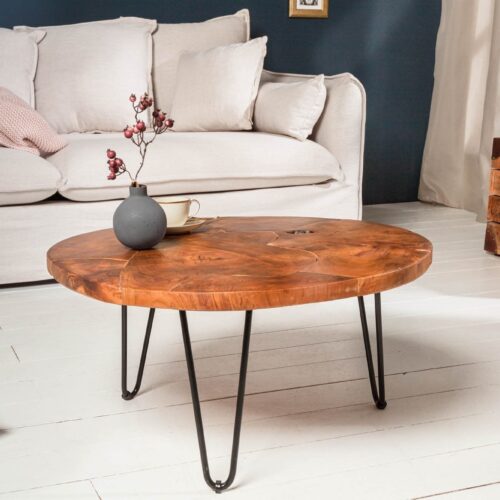 MOSAIC barna tikfa dohányzóasztal 70x70x36