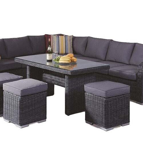 Rattan meghatározott Naomi antracit (párnák FREE)