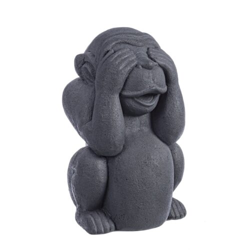 NOT SEE MONKEY szürke kerti dekoráció