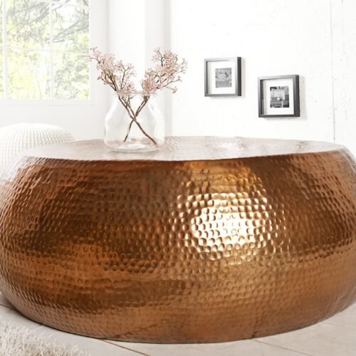 OPTIK réz kerek dohányzóasztal 80cm