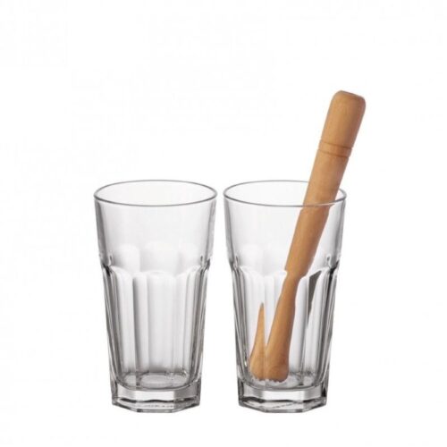 LEONARDO ROCK pohár szett 3részes mentalevél zúzóval