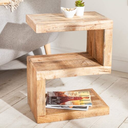 S barna mangófa lerakóasztal