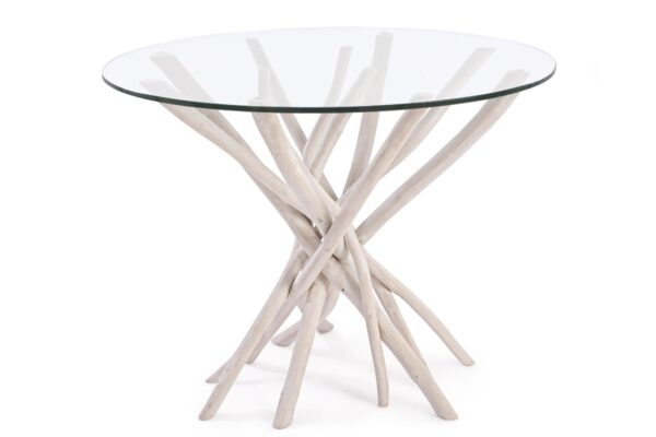 SAHEL kerek étkezőasztal üveggel 110x110 SAHEL kerek étkezőasztal üveggel 110x110