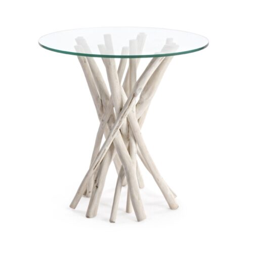 SAHEL lerakóasztal üveggel 40cm átmérő