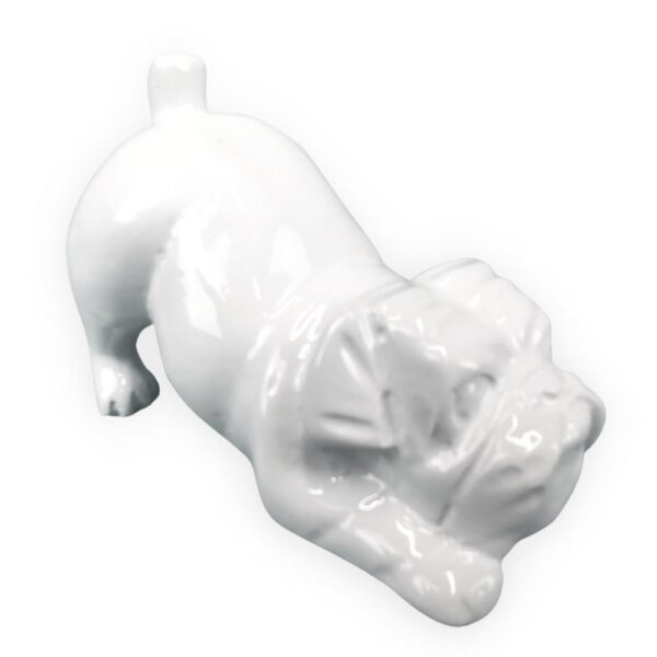 SENANDUNG fehér hasaló angol bulldog kutya szobor SENANDUNG fehér hasaló angol bulldog kutya szobor