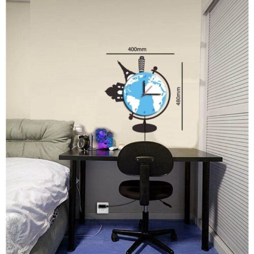 STICKER CLOCK kék és fehér műanyag falmatrica