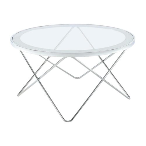 LEONEL fehér króm dohányzóasztal LEONEL fehér króm dohányzóasztal