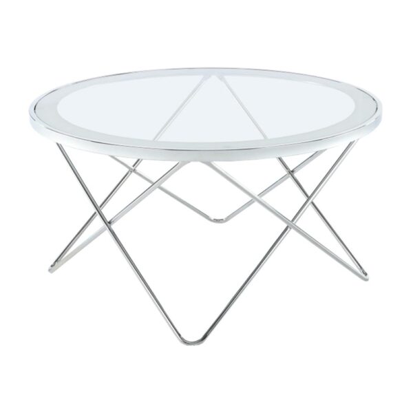 LEONEL fehér króm dohányzóasztal LEONEL fehér króm dohányzóasztal