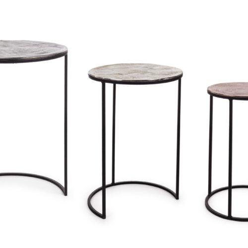 TAHIR 3 részes kerek dohányzóasztal V1