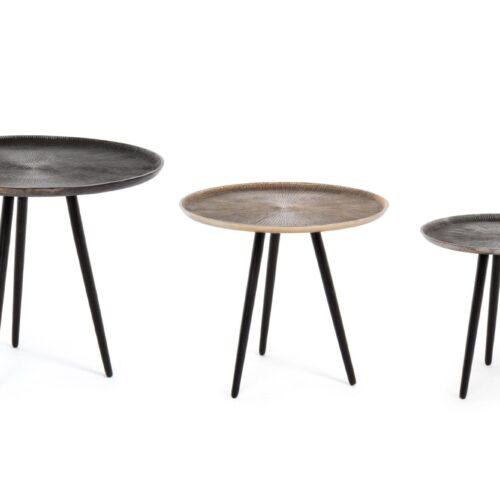 TAHIR 3 részes kerek dohányzóasztal V2