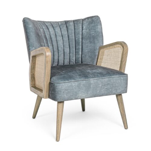 VIRNA szürke bársony fotel