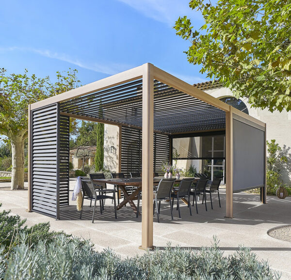 Kerti alumínium pavilon MEGAN 6x3 m (fa hatás) Kerti alumínium pavilon MEGAN 6x3 m (fa hatás)