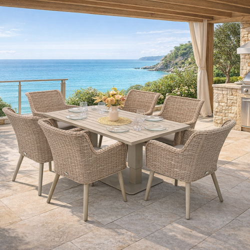 Kerti rattan szett MALIBU 1+6 (cappuccino)