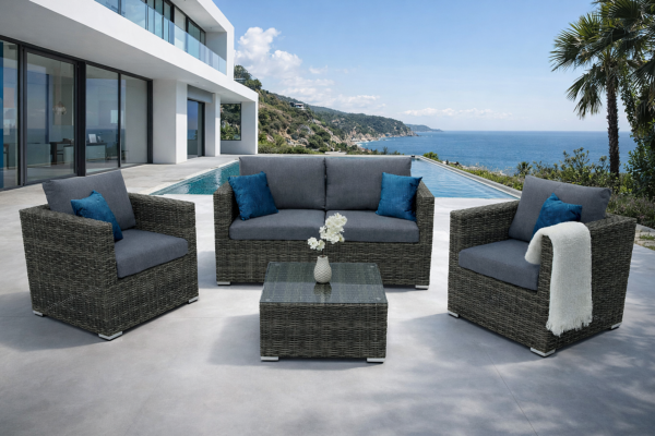 Rattan variálható ülőgarnitúra MALIBU 4 fő részére (szürke) Rattan variálható ülőgarnitúra MALIBU 4 fő részére (szürke)