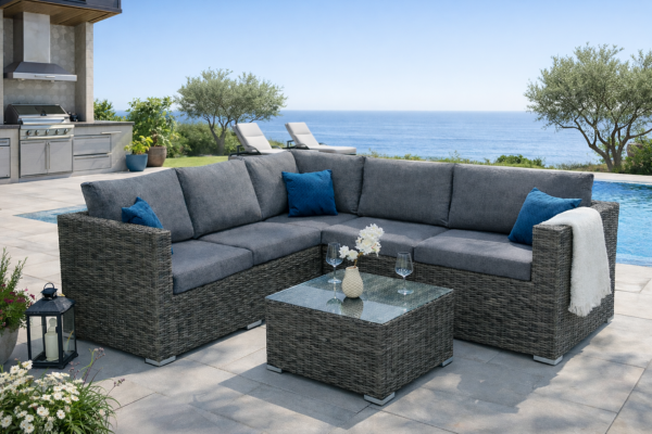 Rattan variálható sarokgarnitúra MALIBU 5 személyes (szürke) Rattan variálható sarokgarnitúra MALIBU 5 személyes (szürke)