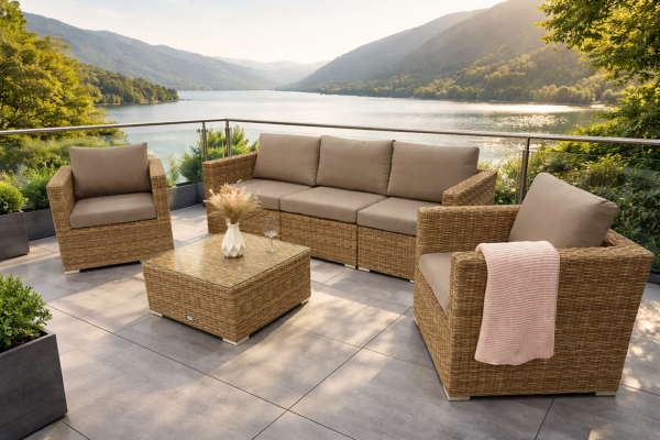 Rattan variálható ülőgarnitúra MALIBU 5 fő részére (bézs-barna) Rattan variálható ülőgarnitúra MALIBU 5 fő részére (bézs-barna)