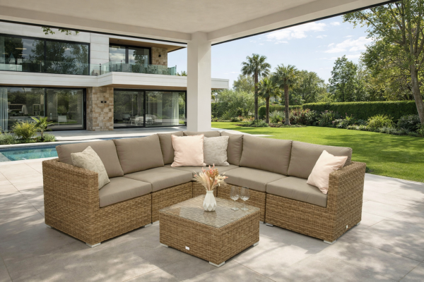 Rattan variálható ülőgarnitúra MALIBU 5 fő részére (bézs-barna) Rattan variálható ülőgarnitúra MALIBU 5 fő részére (bézs-barna)