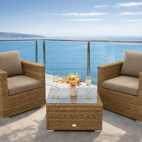 Rattan variálható ülőgarnitúra MALIBU 2 fő részére (bézs-barna)