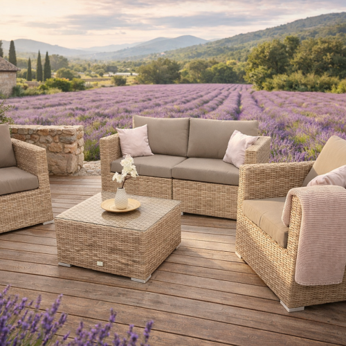 Rattan variálható kanapégarnitúra MALIBU 4 fő részére (cappuccino)