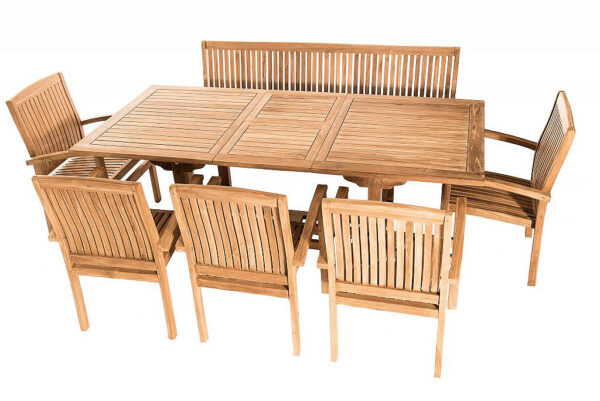 Teak kerti elrendezés TWIN 1 + 5 + 1 Teak kerti elrendezés TWIN 1 + 5 + 1