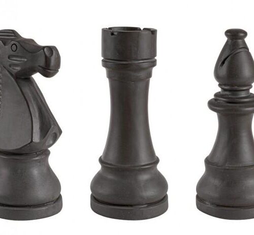 CHESS fekete üvegszál dísztárgy 3db CHESS fekete üvegszál dísztárgy 3db