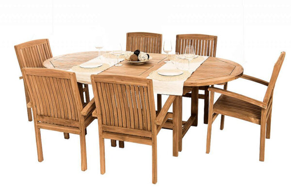 Teak kerti elrendezés OREGON 1 + 6 Teak kerti elrendezés OREGON 1 + 6