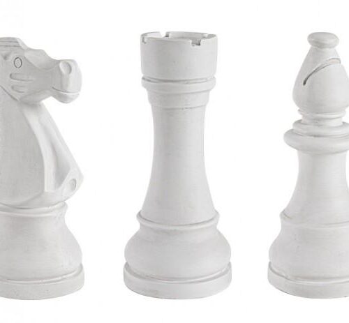 CHESS fehér üvegszál dísztárgy 3db CHESS fehér üvegszál dísztárgy 3db