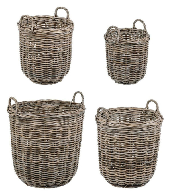 NARRA II szürke kubu rattan 4 részes kosár szett NARRA II szürke kubu rattan 4 részes kosár szett