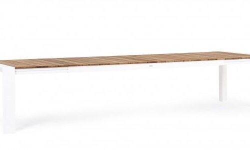 CAMERON II fehér teakfa bővíthető kerti étkezőasztal 253-384cm CAMERON II fehér teakfa bővíthető kerti étkezőasztal 253-384cm