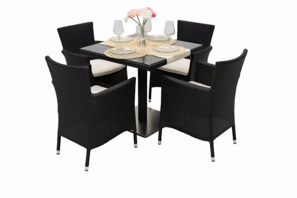 Kerti rattan meghatározott GINA II. 1 + 4 (fekete) Kerti rattan meghatározott GINA II. 1 + 4 (fekete)
