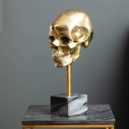 SKULL arany alumínium dísztárgy SKULL arany alumínium dísztárgy