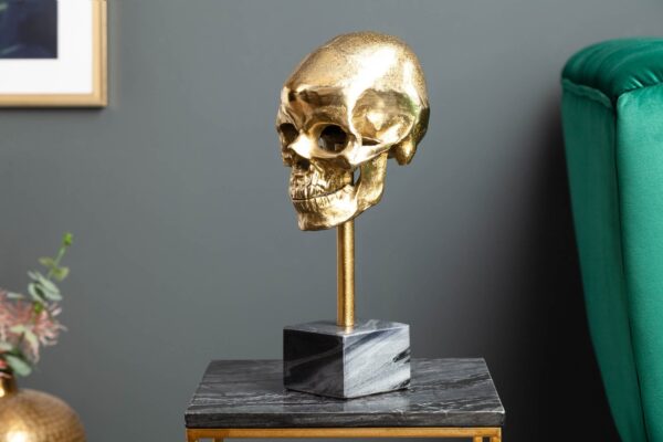 SKULL arany alumínium dísztárgy SKULL arany alumínium dísztárgy
