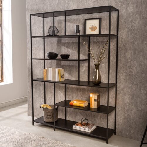 SLIM fekete fa polc 185x135 cm