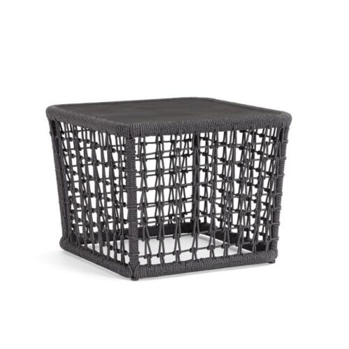 KOLLAR szürke alumínium dohányzóasztal