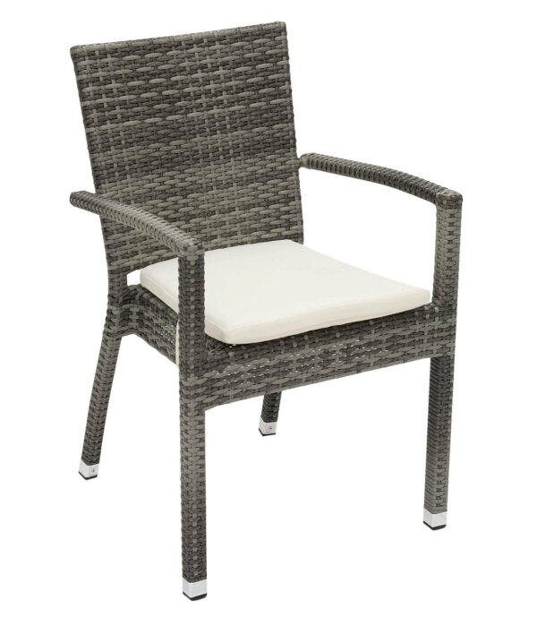 NAPOLI rattan kerti szék kárpitozással (szürke) NAPOLI rattan kerti szék kárpitozással (szürke)