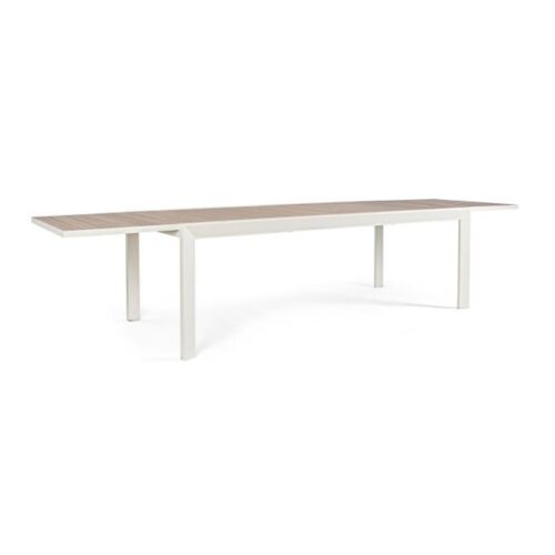 BELMAR fehér alumínium étkezőasztal 220-340 cm BELMAR fehér alumínium étkezőasztal 220-340 cm