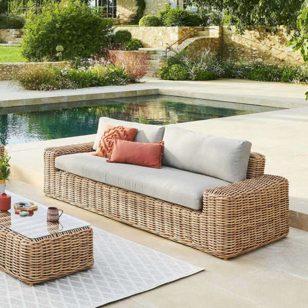 Rattan 3 személyes pad MALAGA