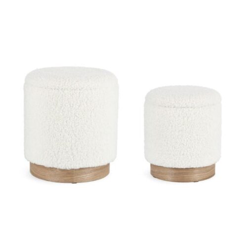 ZOYA törtfehér buklé puff