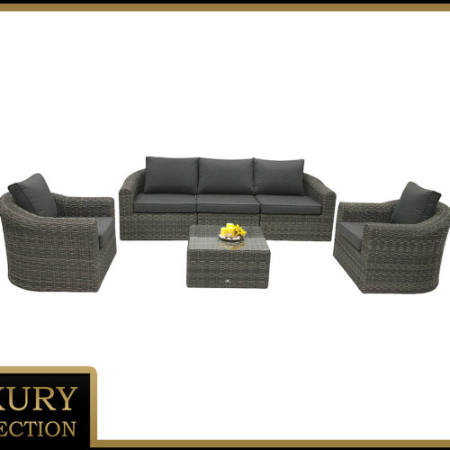 Rattan moduláris készlet BORNEO LUXURY 5 fő részére (szürke)