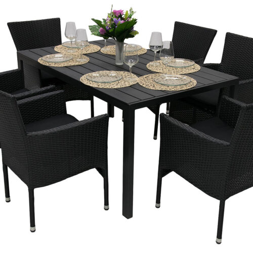 Kerti rattan szett PALERMO 1+6 (különböző hosszúságú) asztal 205x90 cm